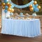 Baby Blue Tulle Tablecloth for 6 Foot Rectangle Tables, Wrinkle Free Table Cloth with Tutu Skirt Ruffle Stretch Table Cover for Boy Birthday Baby Shower Party Gender Reveal Cake Tables Decor